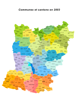 Carte des communes et cantons en 2003