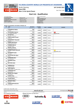Start List - Qualification