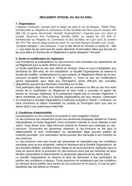R&Egrave;GLEMENT OFFICIEL DU JEU EA NOEL 1. Organisateur L