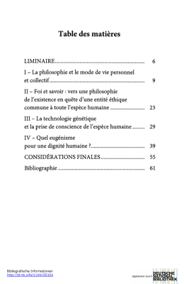 Table des matières