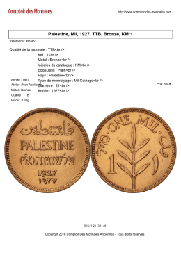 Palestine, Mil, 1927, TTB, Bronze, KM:1