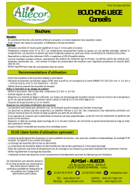 Conseils pour bouchage des Vins