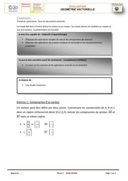 EVALUATION GEOMETRIE VECTORIELLE