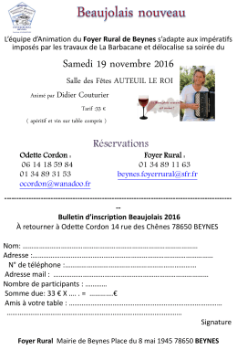 Bulletin d`inscription disponible ici