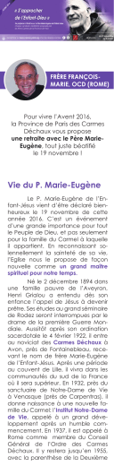 Vie du P. Marie-eugène - Province de Paris des Carmes Déchaux