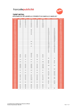 TARIF INITIAL