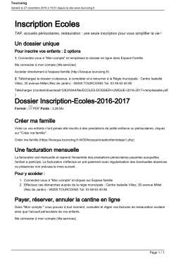 Inscription Ecoles - Ville de Tourcoing