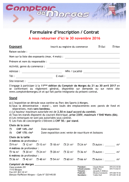Formulaire d`inscription / Contrat