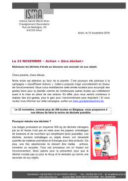 Le 22 NOVEMBRE – Action « Zéro déchet