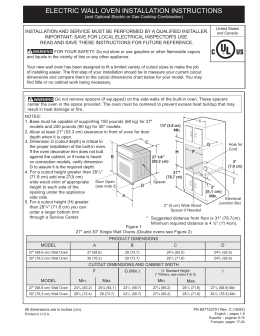 electric wall oven installation instructions