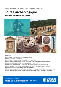Soirée archéologique de l`Unité d`archéologie classique