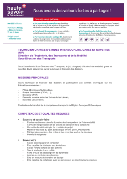 TECHNICIEN CHARGE D`ETUDES INTERMODALITE, GARES ET