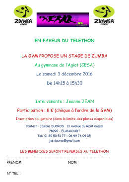 EN FAVEUR DU TELETHON LA GVM PROPOSE UN STAGE DE