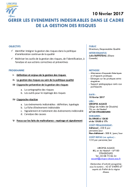 Gérer les évènements indésirables dans le cadre