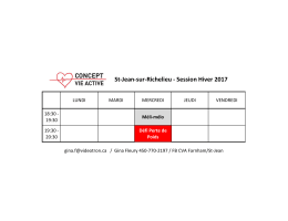 St-Jean-sur-Richelieu - Session Hiver 2017