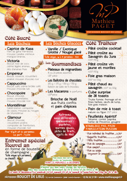 D&eacute;couvrez notre carte des f&ecirc;tes