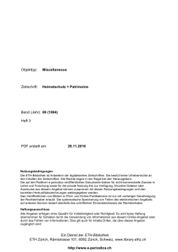 Heimatschutz = Patrimoine Band (Jahr): 89 (1994) - E