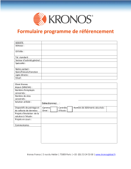 Formulaire programme de référencement