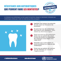 résistance aux antibiotiques que peuvent faire les dentistes?