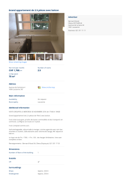 Grand appartement de 2.5 pi&egrave;ces avec balcon