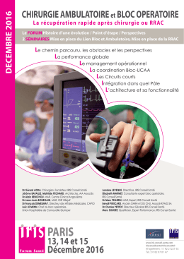 CHIRURGIE AMBULATOIRE et BLOC