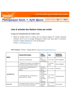 16 Jours d&acute;activisme, merci de consulter le programme