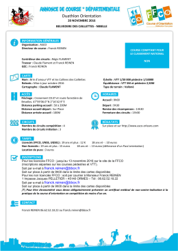 Annonce de course - DUATHLON 20-11-2016