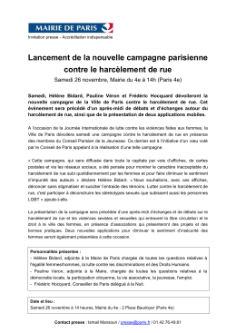 Lancement de la nouvelle campagne parisienne