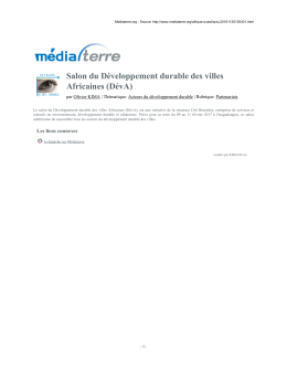 Salon du D&eacute;veloppement durable des villes Africaines
