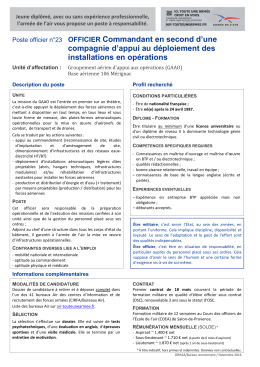 Poste 23 - officier commdant en second CADIO