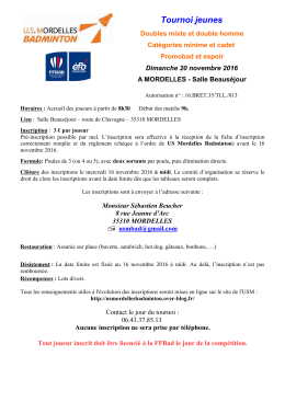 Plaquette - Site du CODEP 35 Badminton