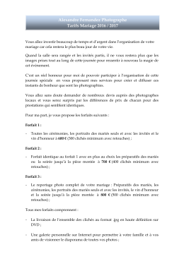 Tarifs - Alexandre Fernandez Photographe
