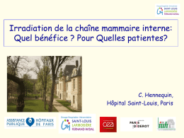 Irradiation de la chaîne mammaire interne: Quel bénéfice ? Pour