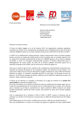 viennent d`adresser un courrier au Premier Ministre