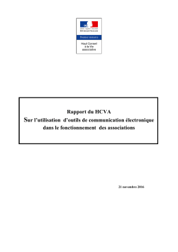 Rapport du HCVA Sur l`utilisation d`outils de communication