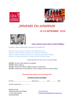 C&eacute;r&eacute;monie du souvenir 2016 - Ensemble scolaire et professionnel