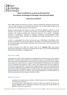 Voir l`appel à candidatures - Réseau national des Maisons des