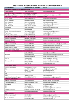 liste des responsables par composantes