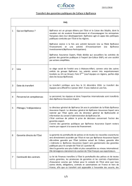 Transfert des garanties publiques de Coface à Bpifrance