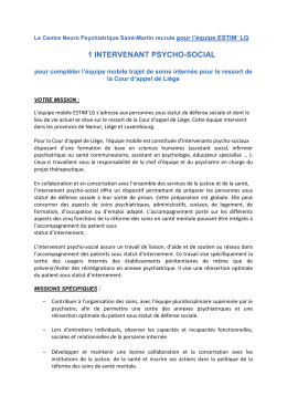 1 intervenant psycho-social - CNP Saint