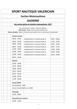 Calendrier 2017 - Port de Saint Valery sur Somme