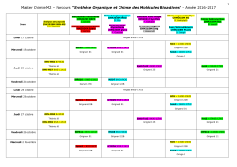 Parcours "Synthèse Organique et Chimie des Molécules