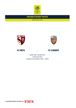 Dossier d`avant-match