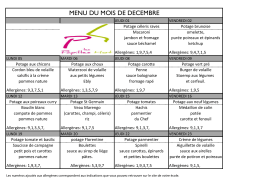 Menu D&eacute;cembre 2016