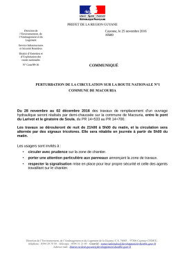 communiqu&eacute; - DEAL Guyane