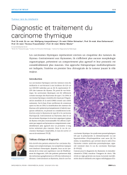 Diagnostic et traitement du carcinome thymique