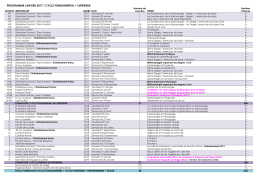 Calendrier session de Janvier 2017