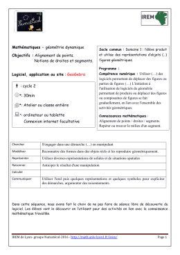 Mathématiques – géométrie dynamique Objectifs : Alignement de