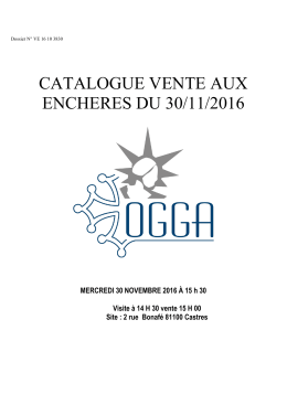 Vente du 30/11/2016 - huissier