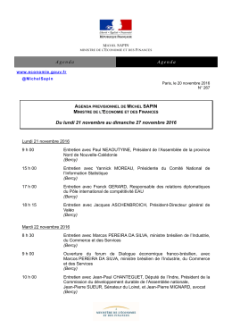 Agenda Agenda Du lundi 21 novembre au dimanche 27 novembre